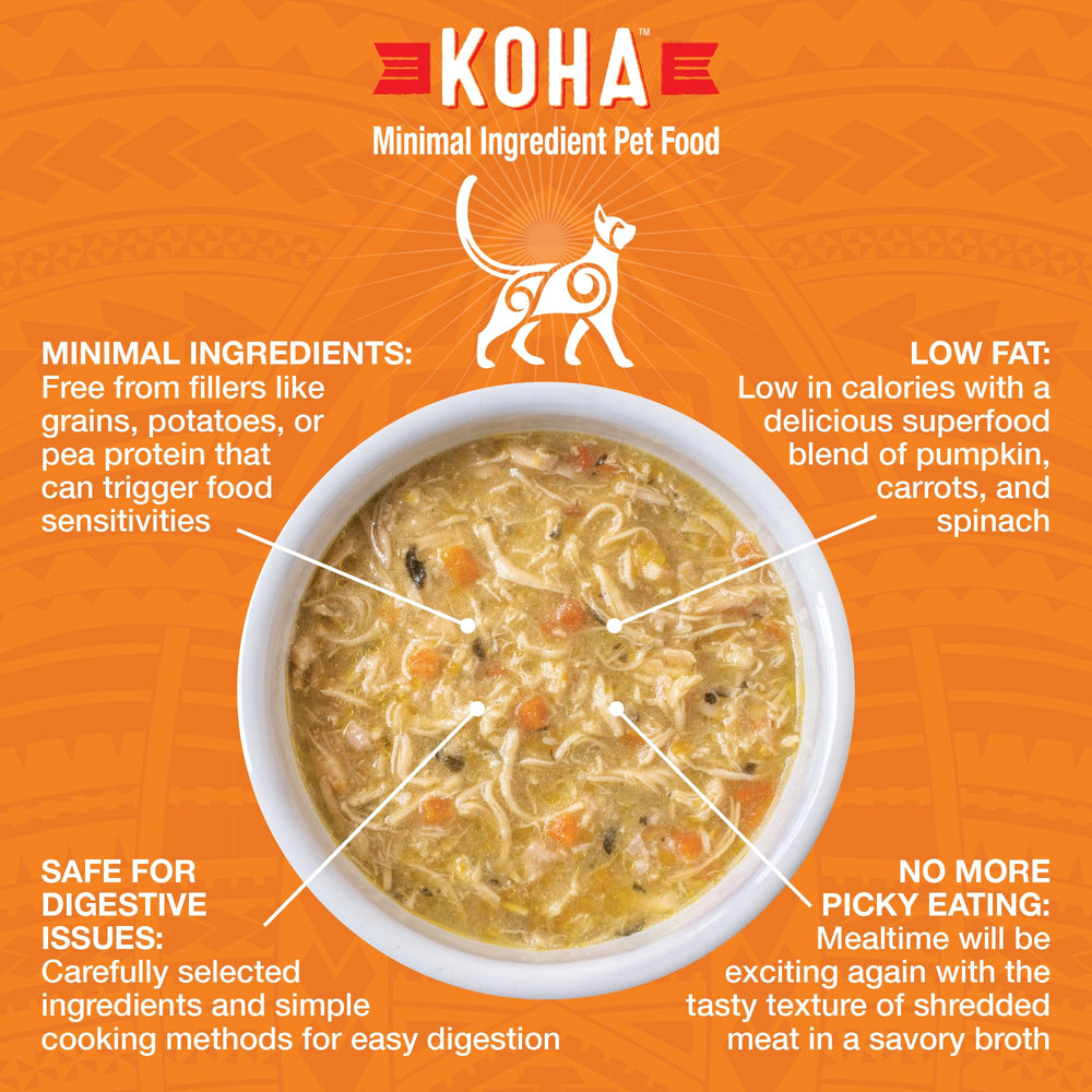 KOHA gros plan sur texture effilochée offrant appétence et digestion facile