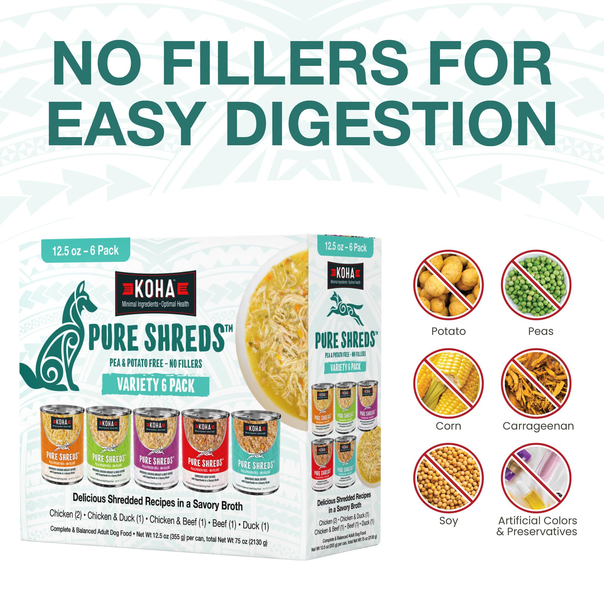 KOHA bol mixte montrant mélange croquette et Pure Shreds pour stimuler l’appétit