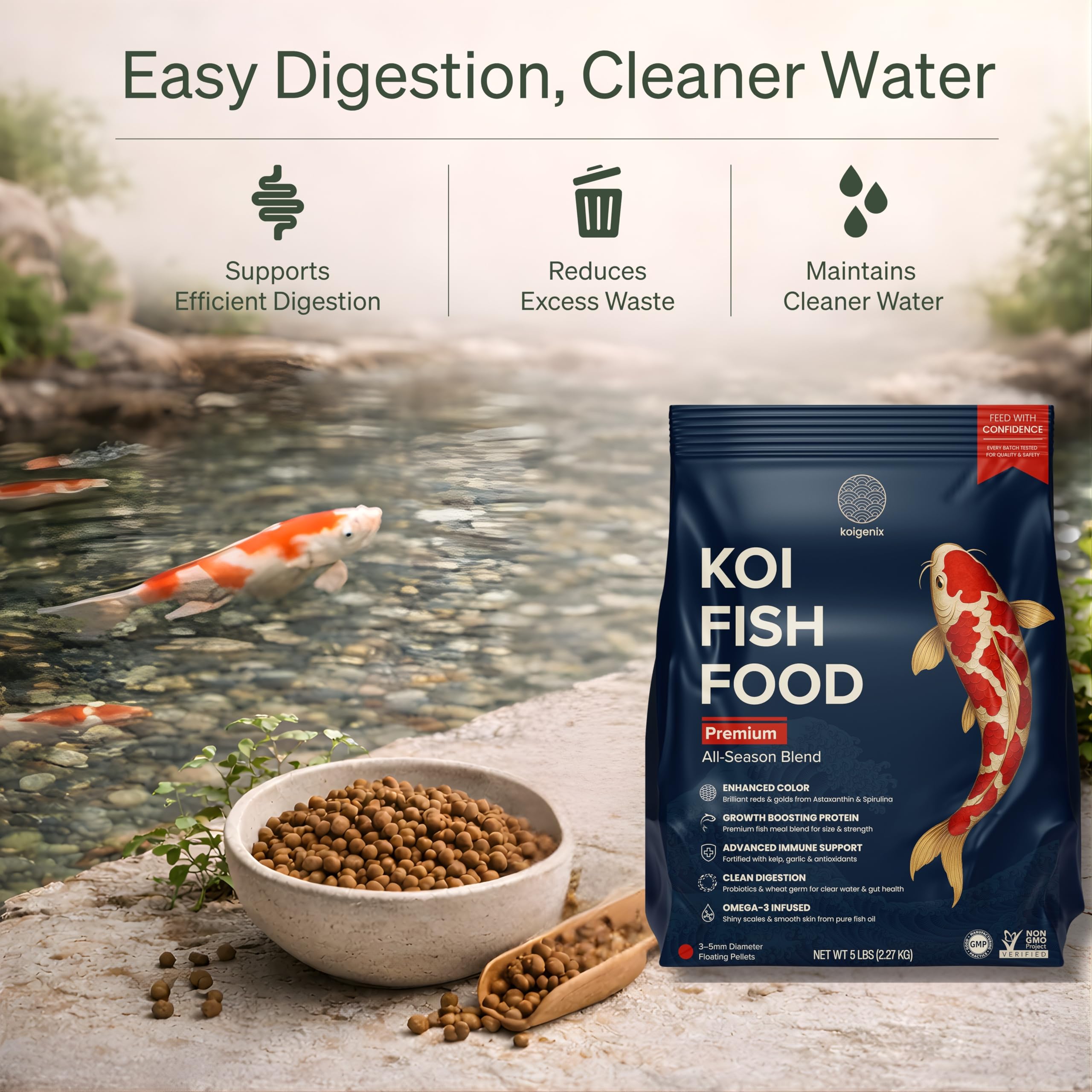 KOIGENIX étiquette nutritionnelle montrant protéines élevées