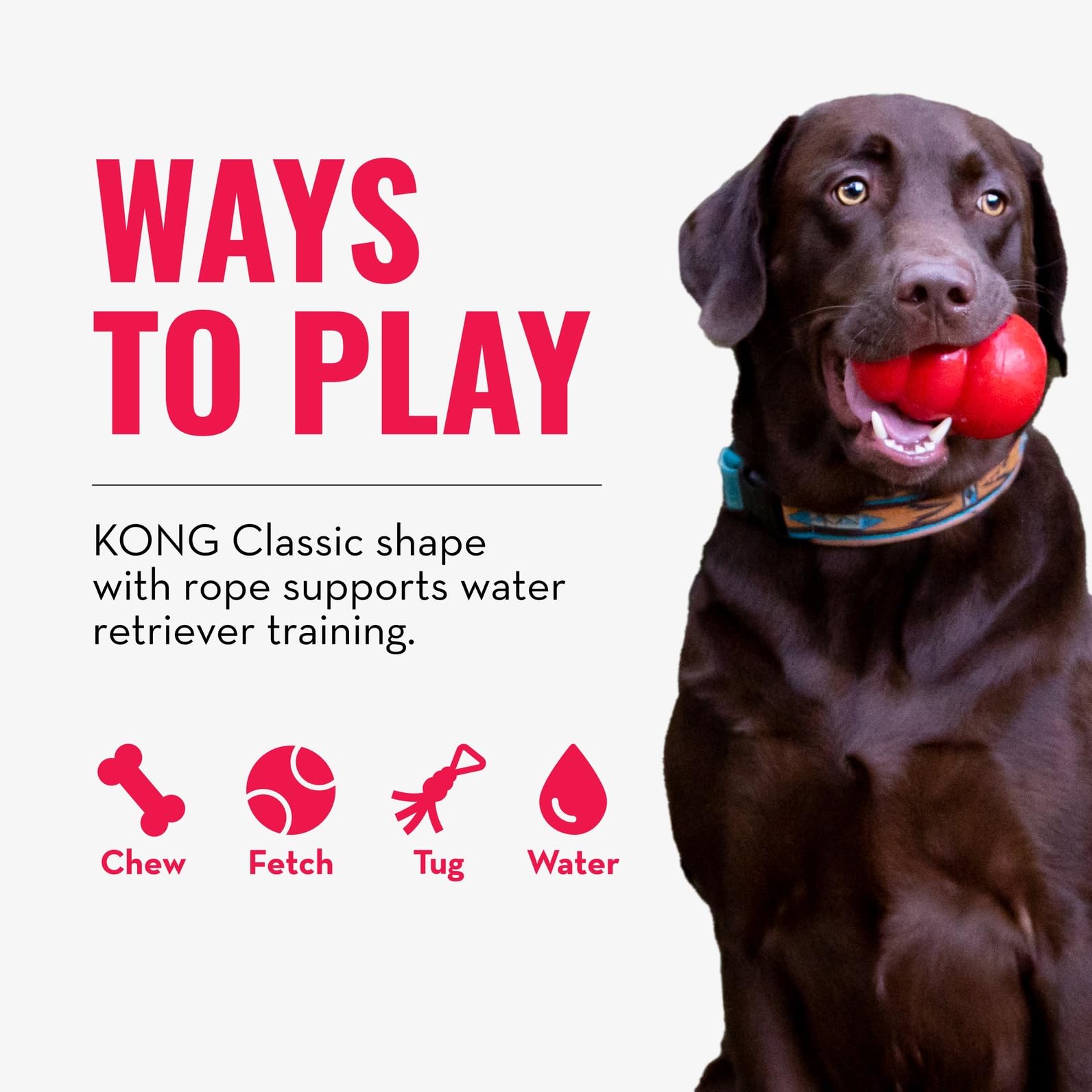 KONG Aqua détail de la corde pour lancers plus longs et contrôle