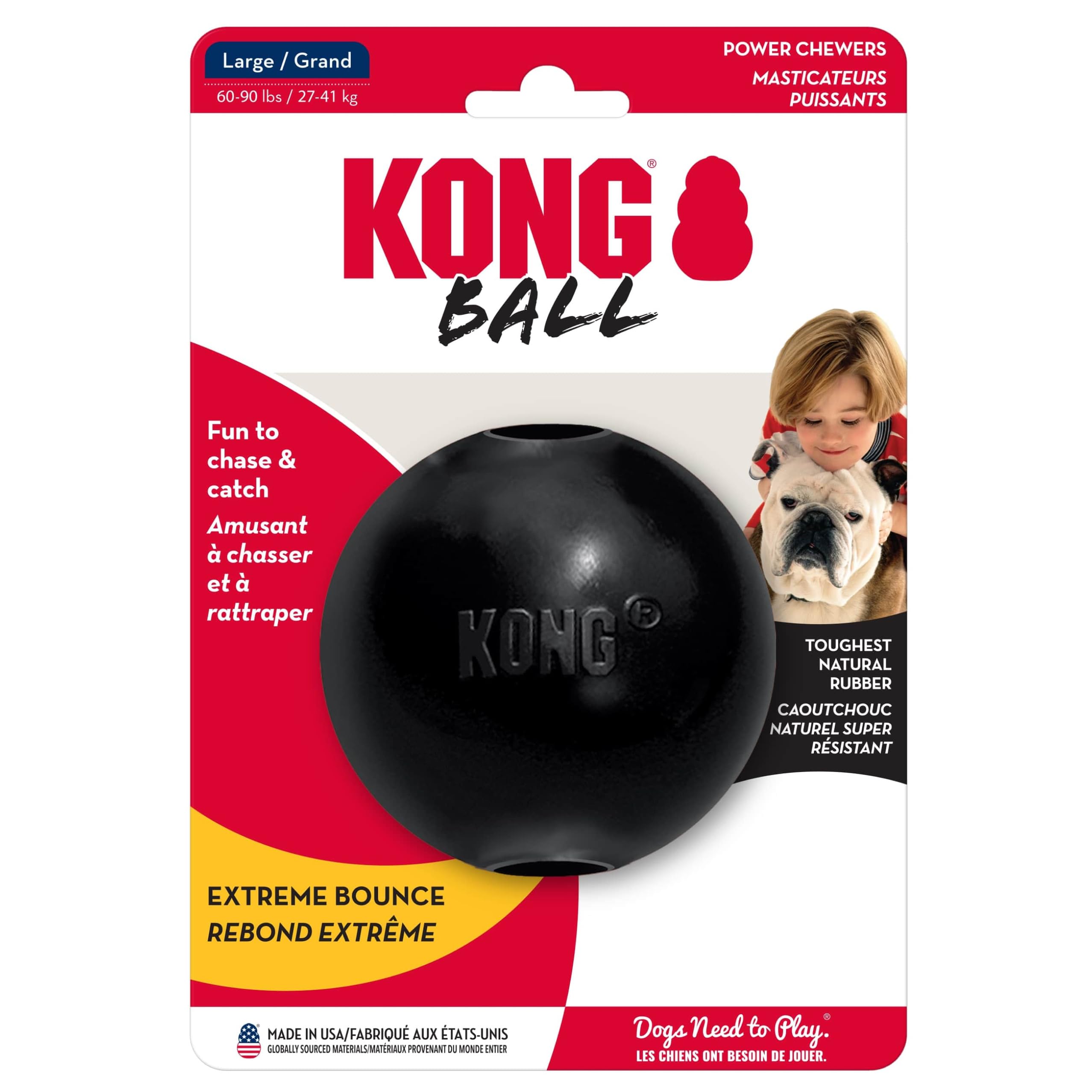 KONG packaging et étiquette montrant informations produit claires