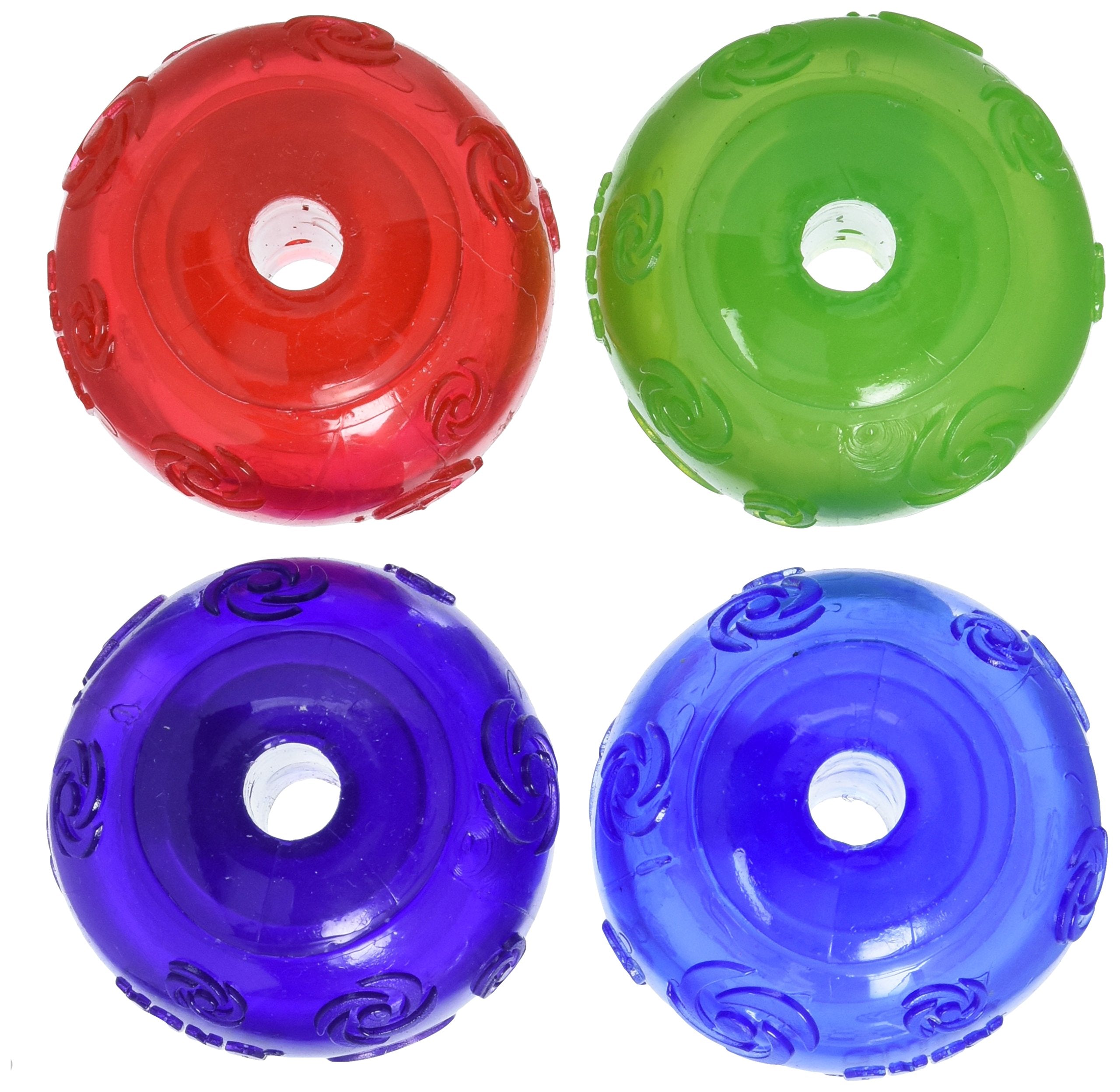 KONG balle Squeezz medium lot quatre couleurs visible, stimule jeu et récupération