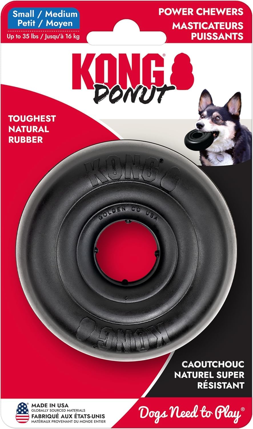 KONG donut face avant montrant la forme résistante et l'intérêt de jeu