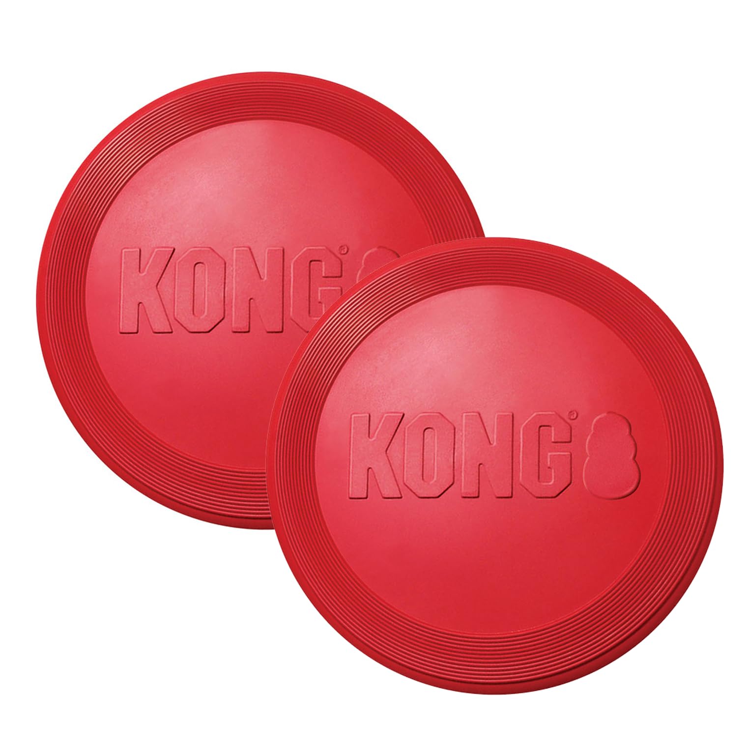 KONG Flyer vue avant du disque rouge montrant la forme aérodynamique et durabilité