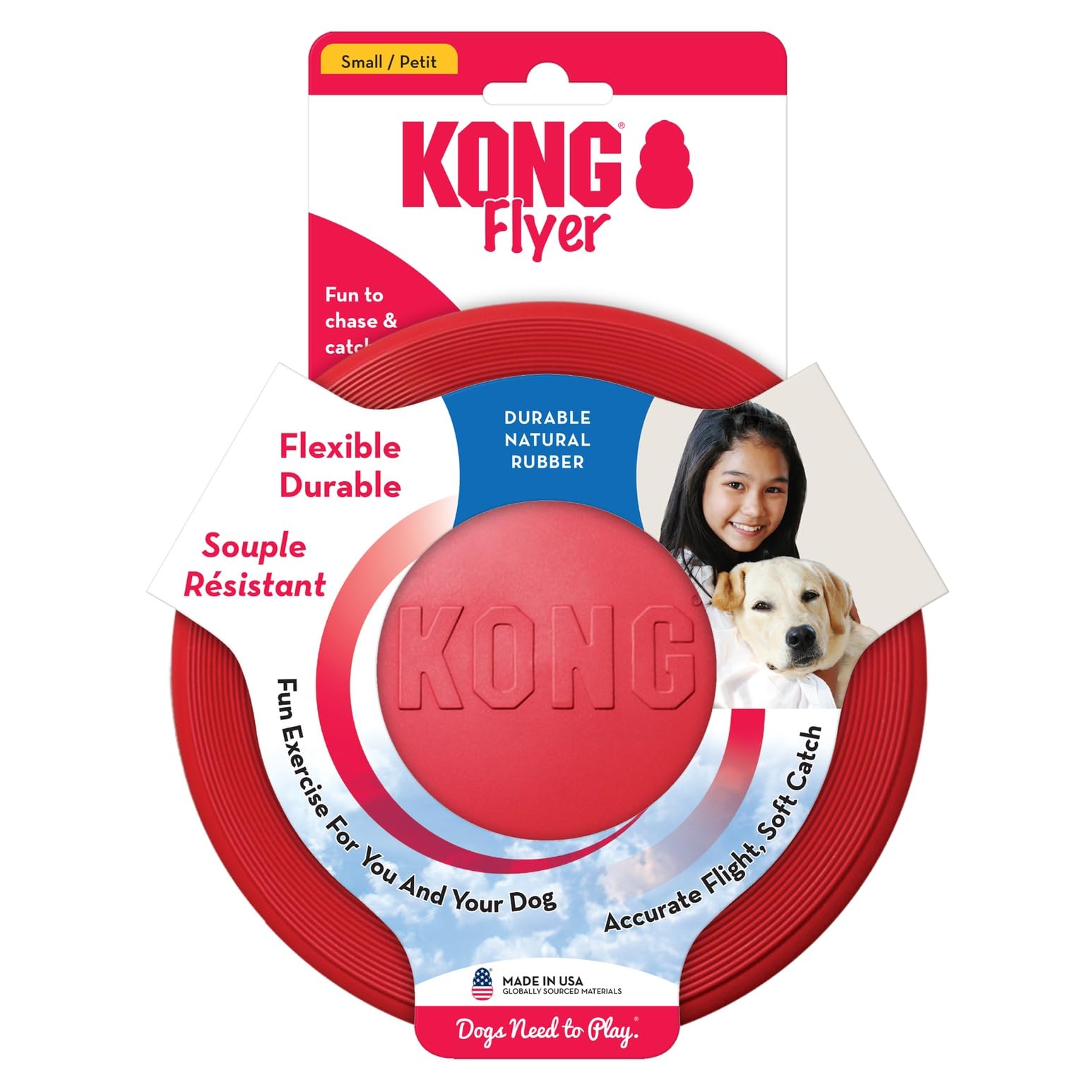KONG Flyer plié dans sac pour transport pratique et rangement