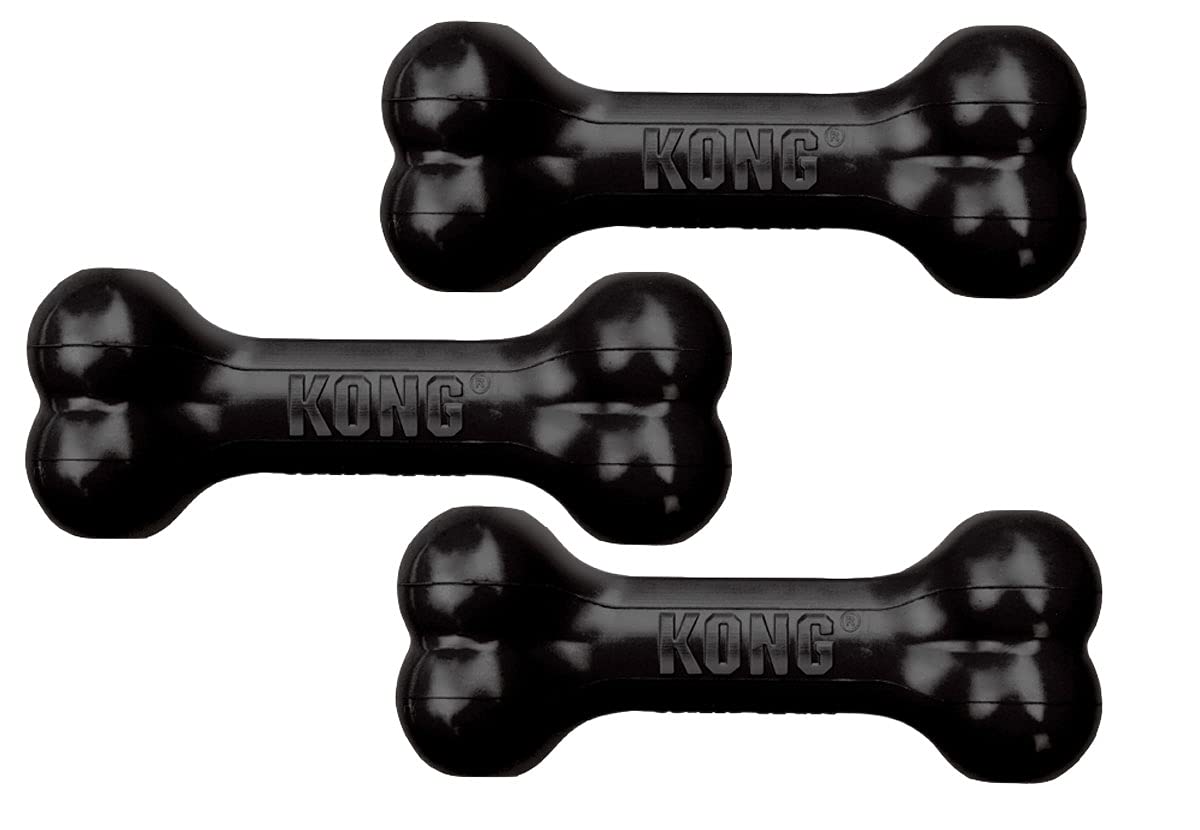 KONG Goodie Bone vue de face montrant la forme d'os et la robustesse pour mâcher