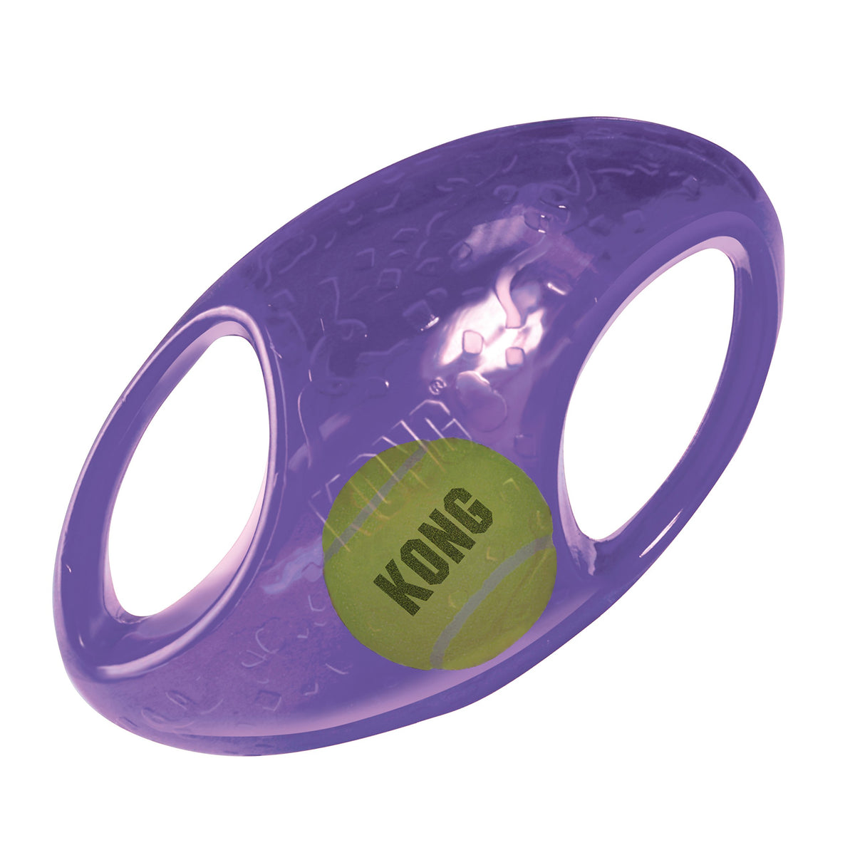 KONG Jumbler Football face avant montrant le packaging et bénéfice durabilité
