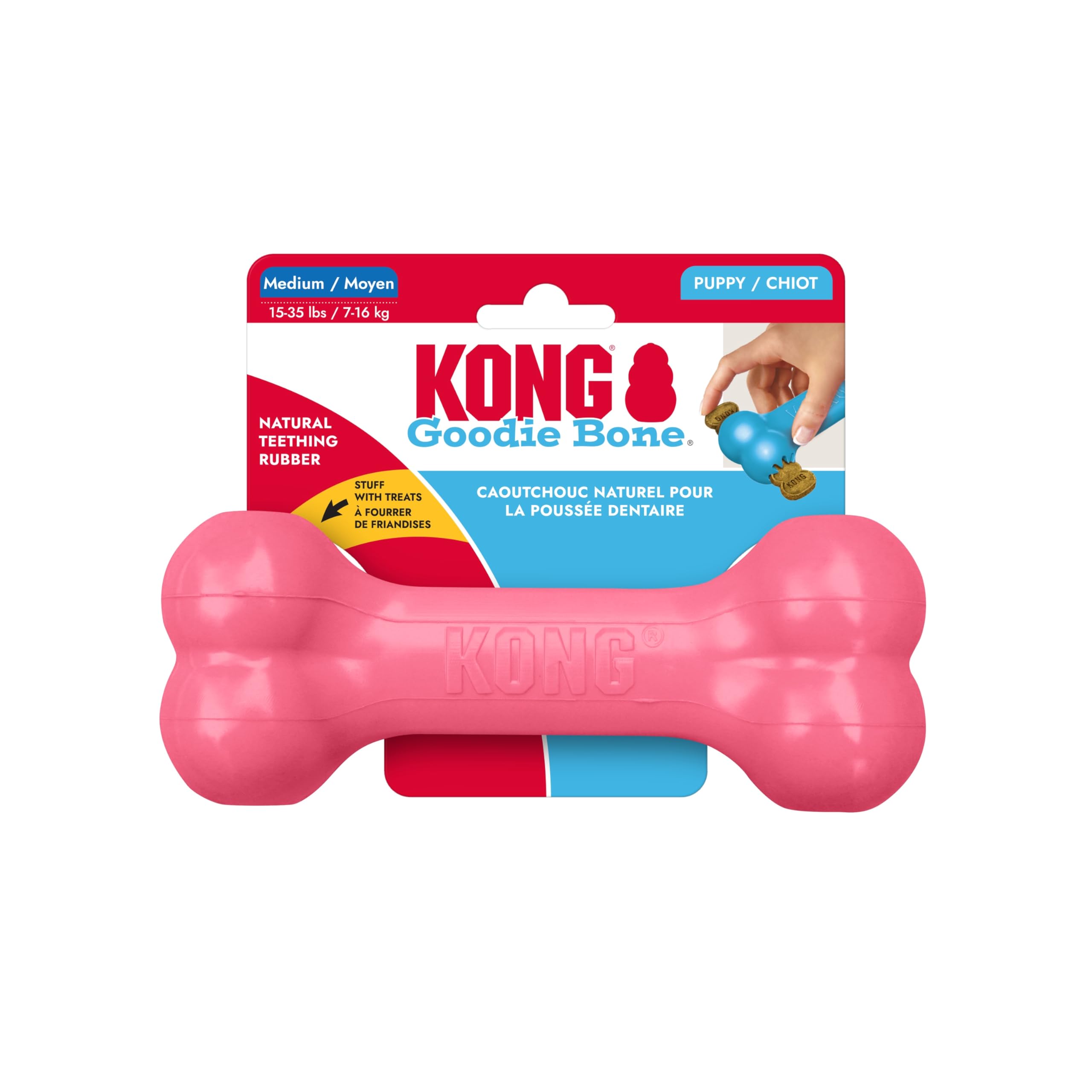 KONG gros plan sur la texture en caoutchouc doux pour apaiser gencives