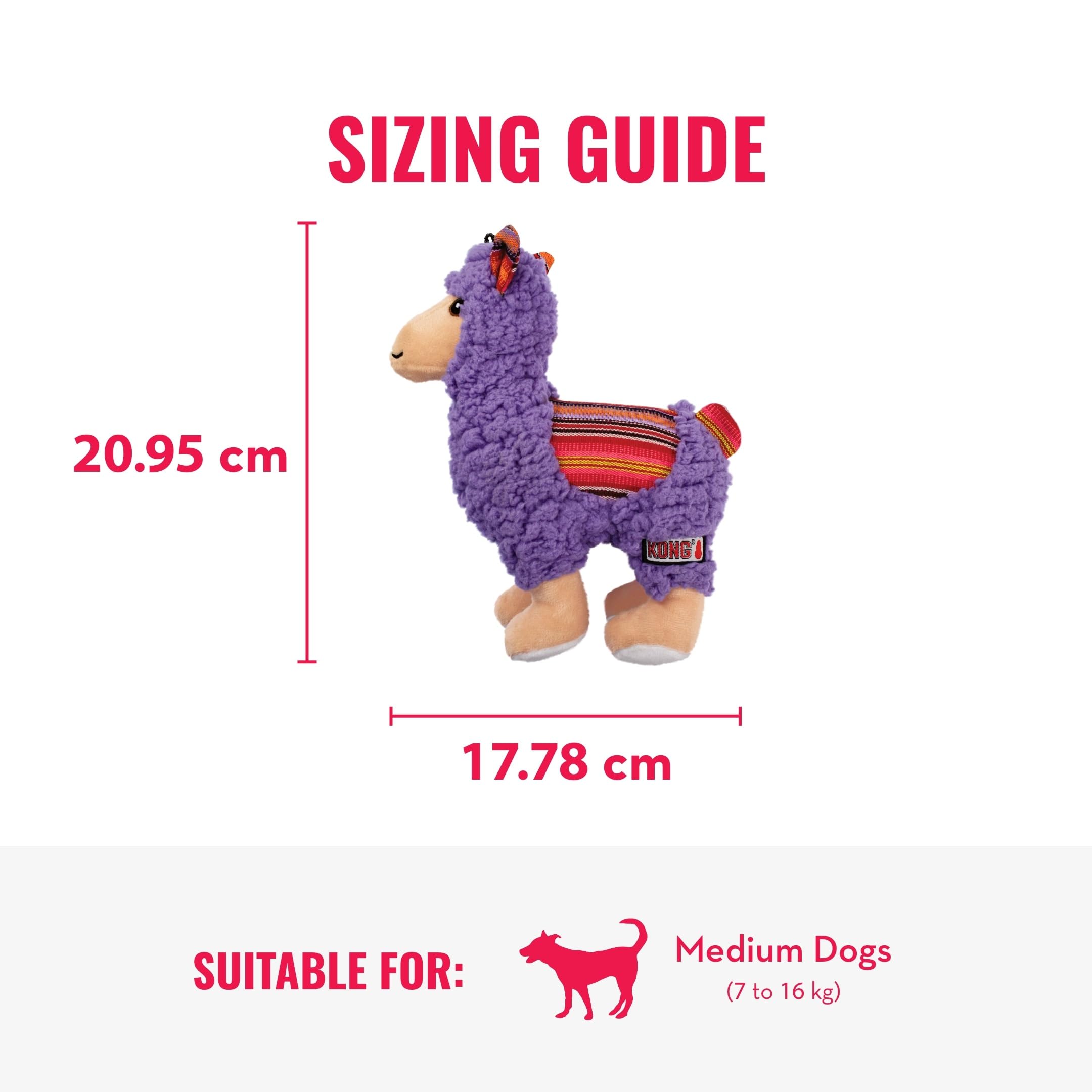 KONG Sherps Llama vue profil illustrant double couche, meilleure durabilité