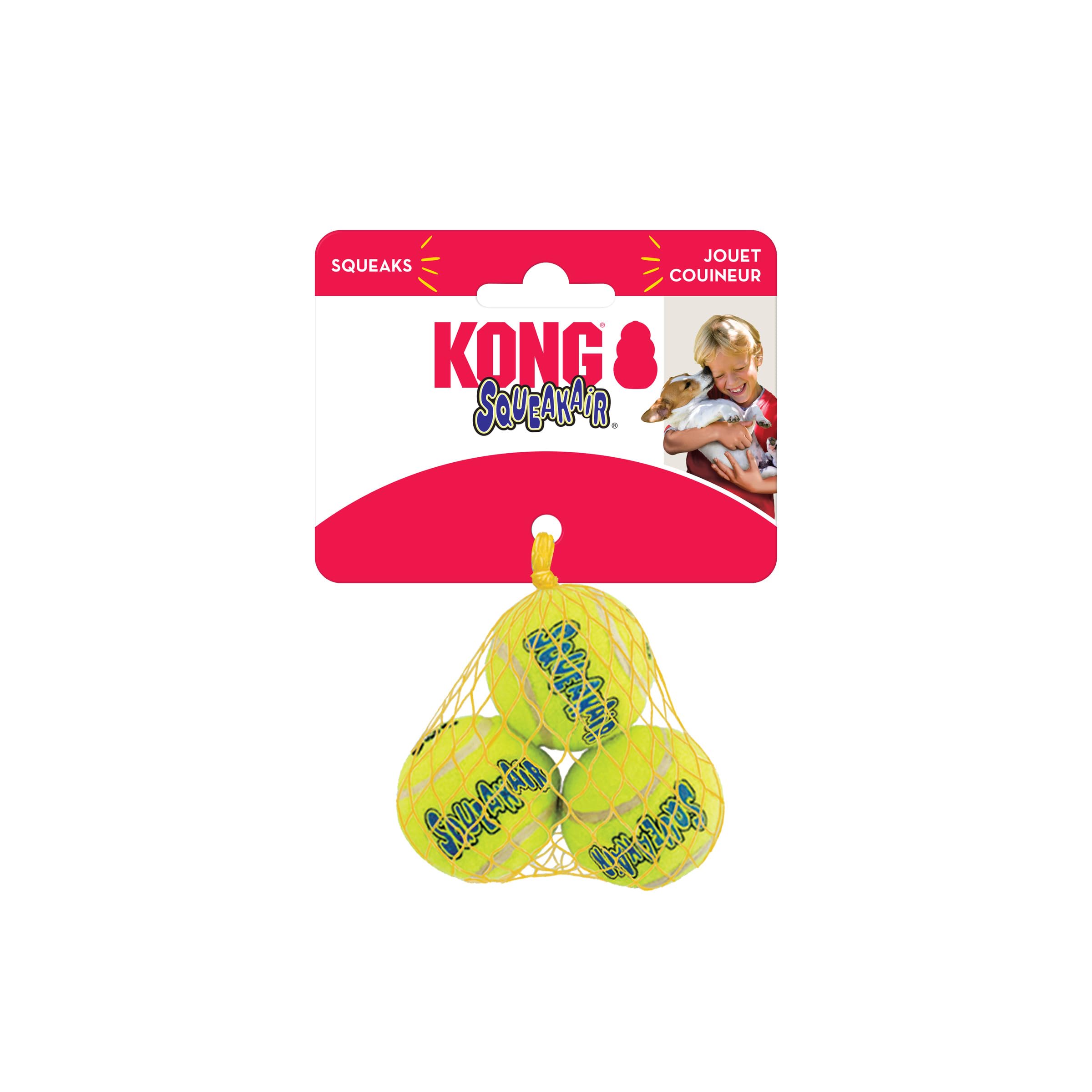 KONG Squeakair gros plan feutre doux montrant protection dentaire