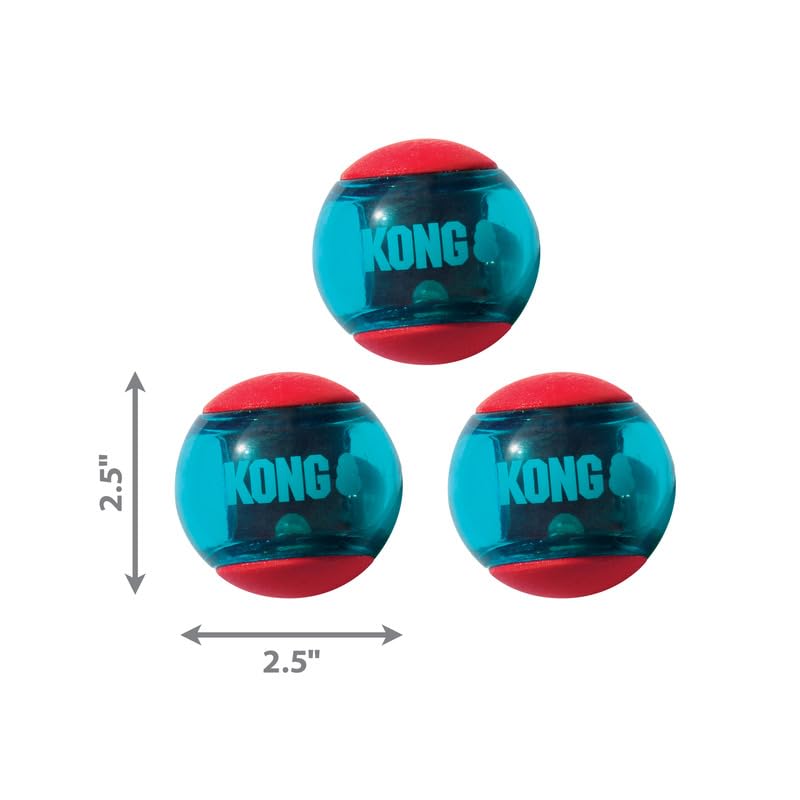 Comparaison taille KONG Squeezz Action Ball taille moyenne adaptée chiens moyens