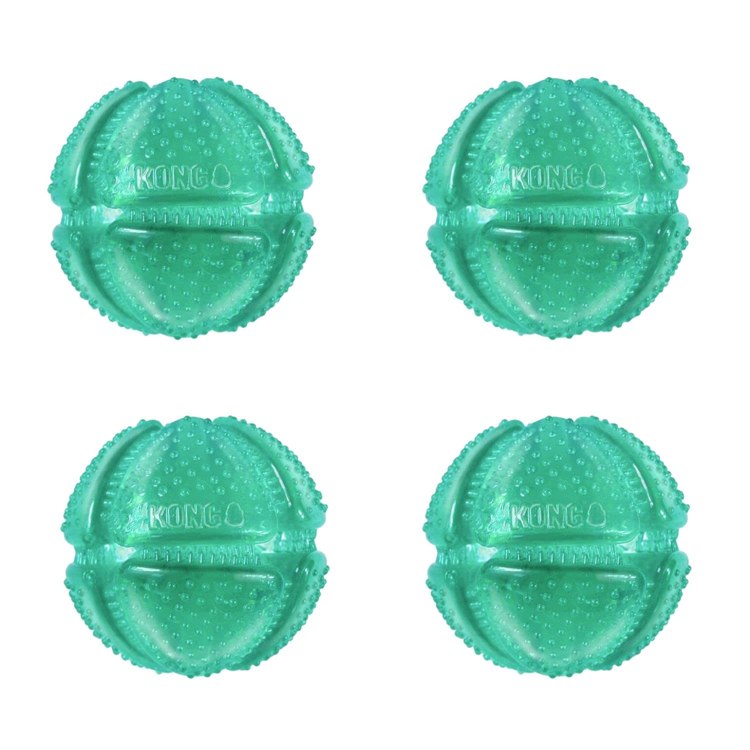 KONG Squeezz Dental Ball comparaison avec une main pour évaluer taille adaptée