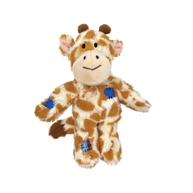 KONG girafe avec comparaison d'échelle, indique la taille adaptée aux chiens S/M