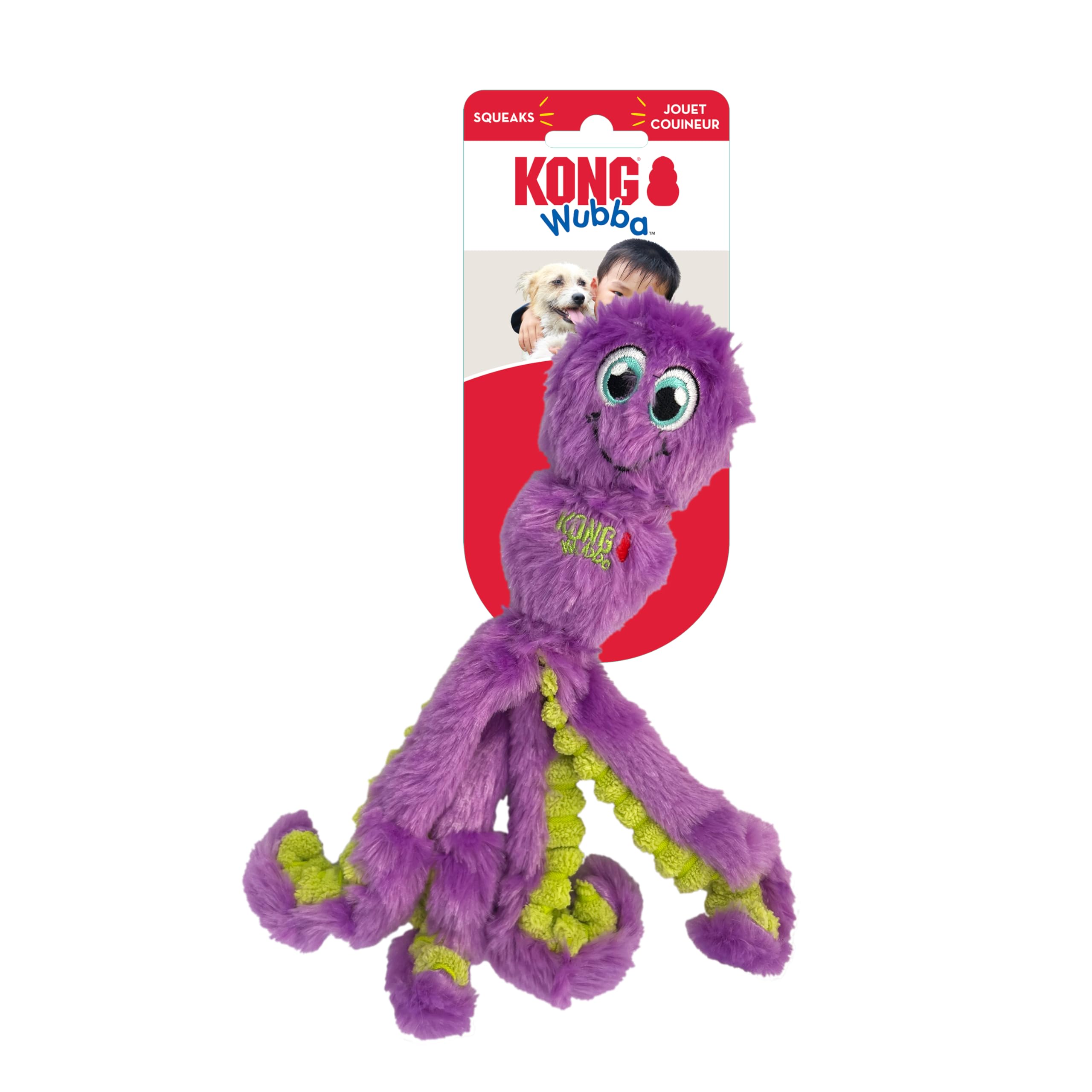 KONG Wubba Octopus gros plan sur les pattes favorisant la prise pour tirer