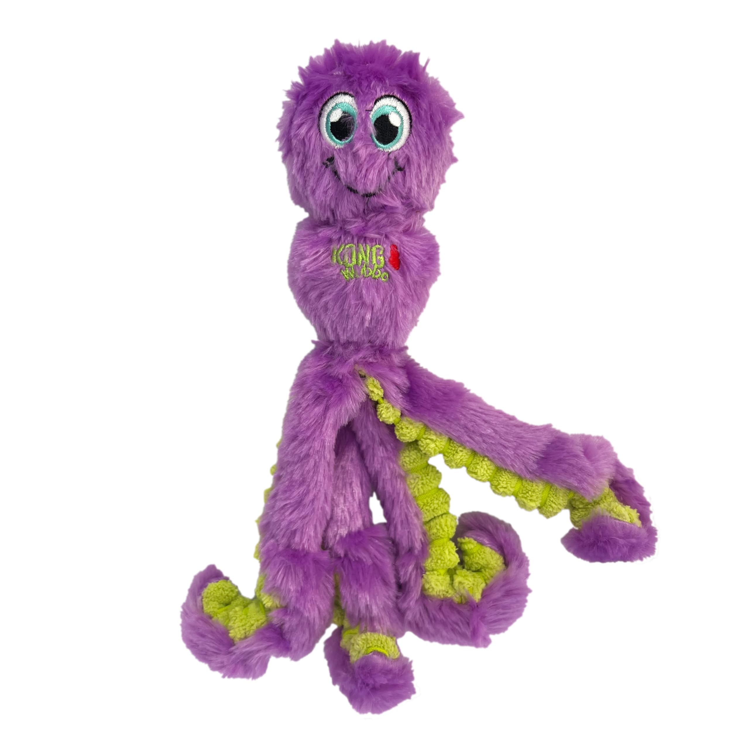 KONG Wubba Octopus en plein lancer montrant trajectoire irrégulière motivante