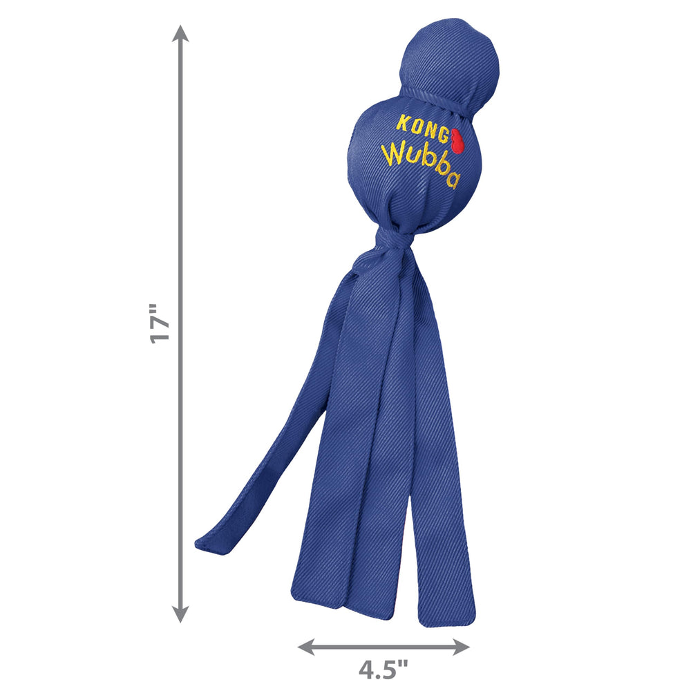 KONG Wubba XL texture de la boule et couineur visible, attraction sonore