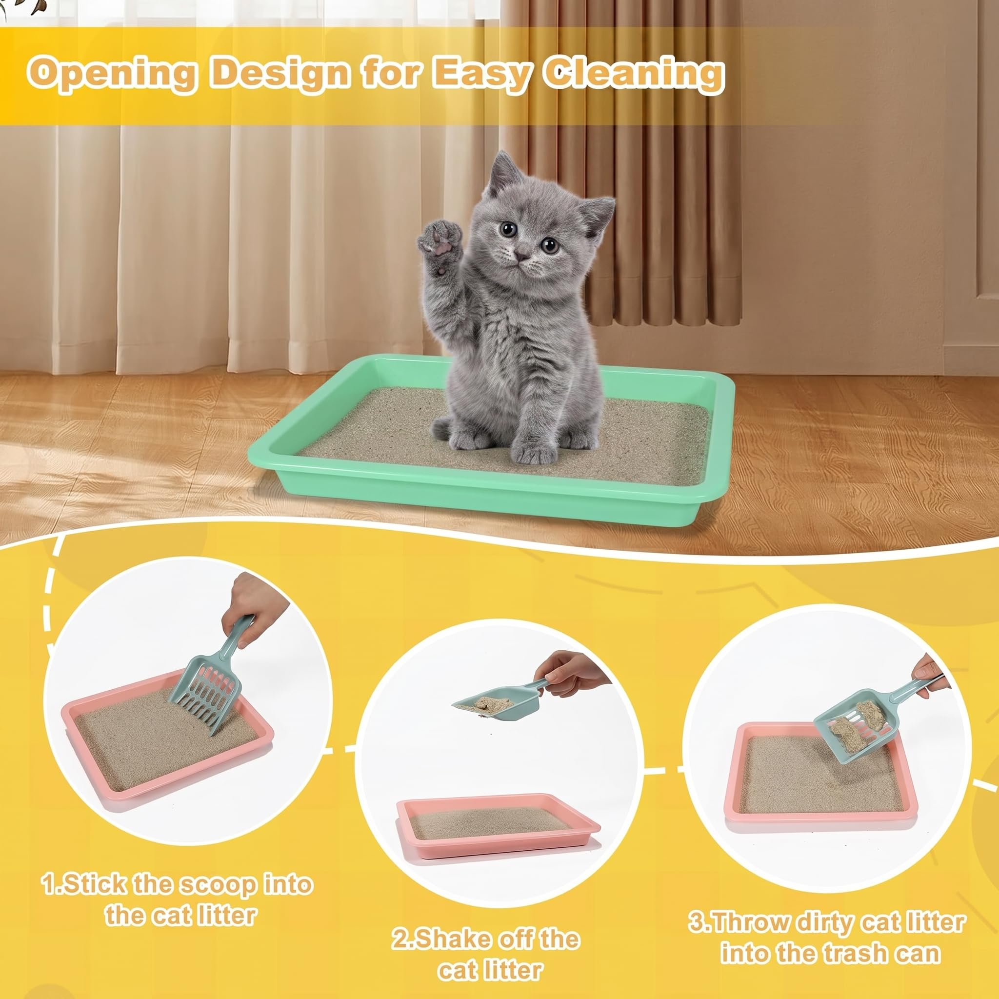 Koparion litière bleue en usage par un chaton, apprentissage de la propreté simplifié