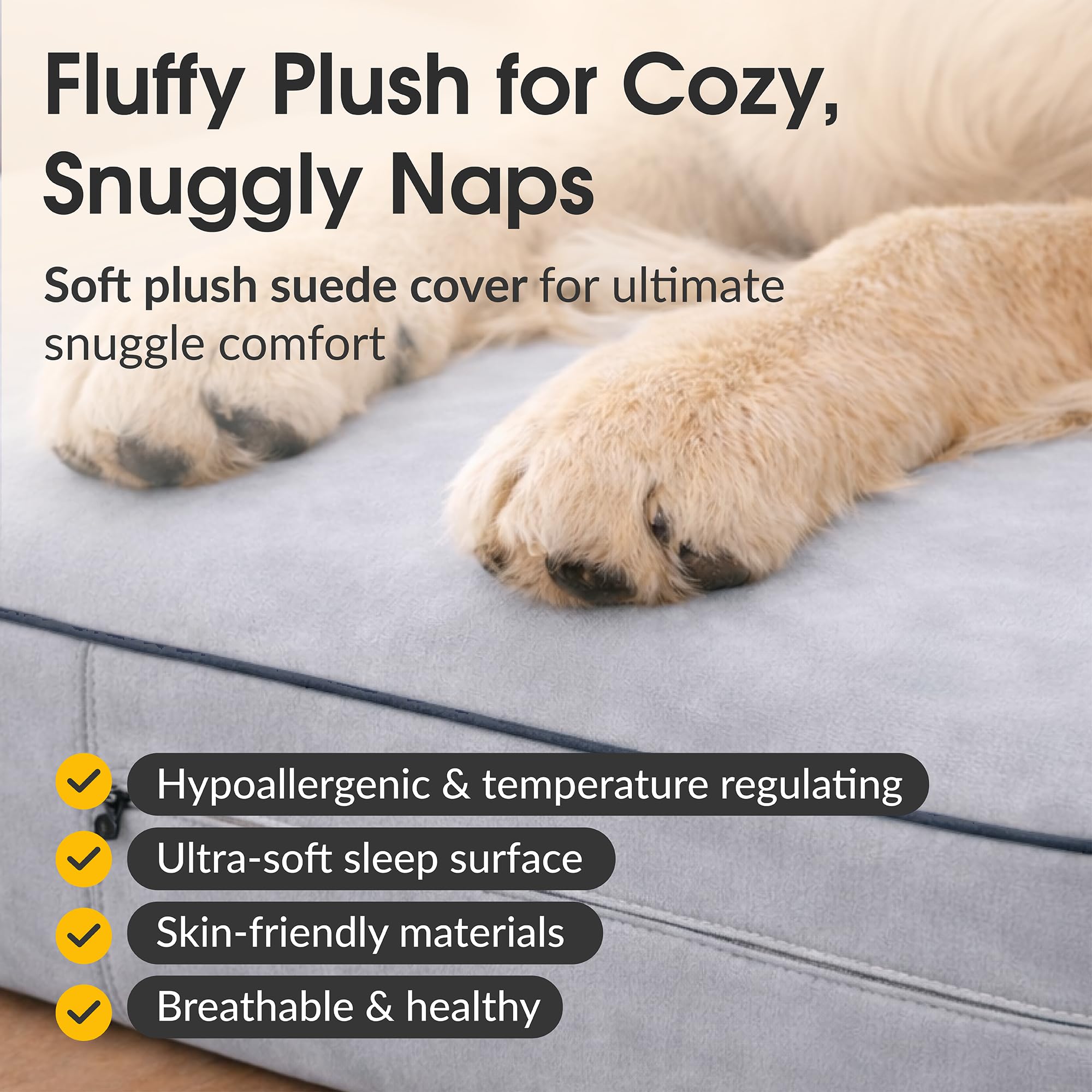 KOPEKS chien couché sur le lit démontrant confort quotidien
