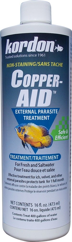 Kordon Copper-AID flacon face montrant l'étiquette et dosage, usage précis
