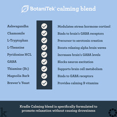 Kradle étiquette et dosage visibles aidant au bon usage quotidien