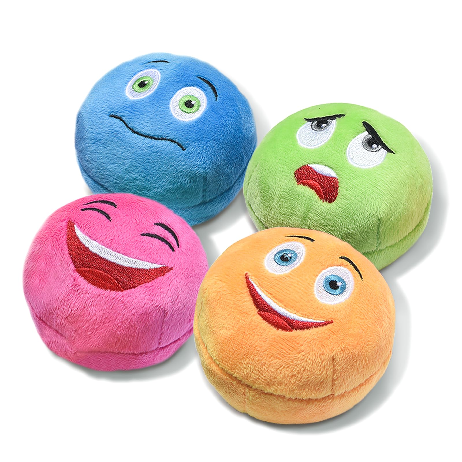KrauzPet balle peluche face avant montrant couleurs attrayantes et sécurité