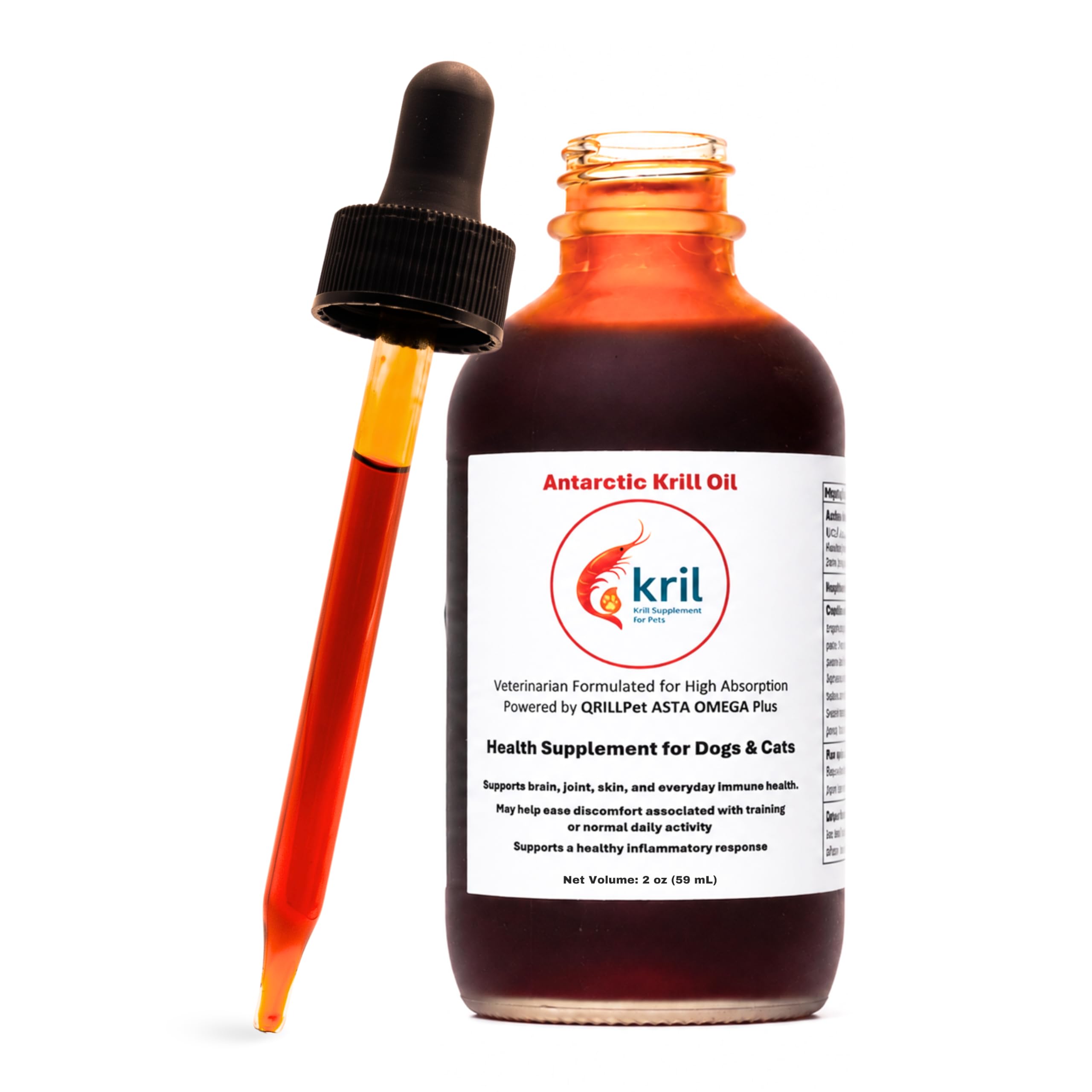 kril bouteille en verre devant fond neutre présente fraîcheur et pureté