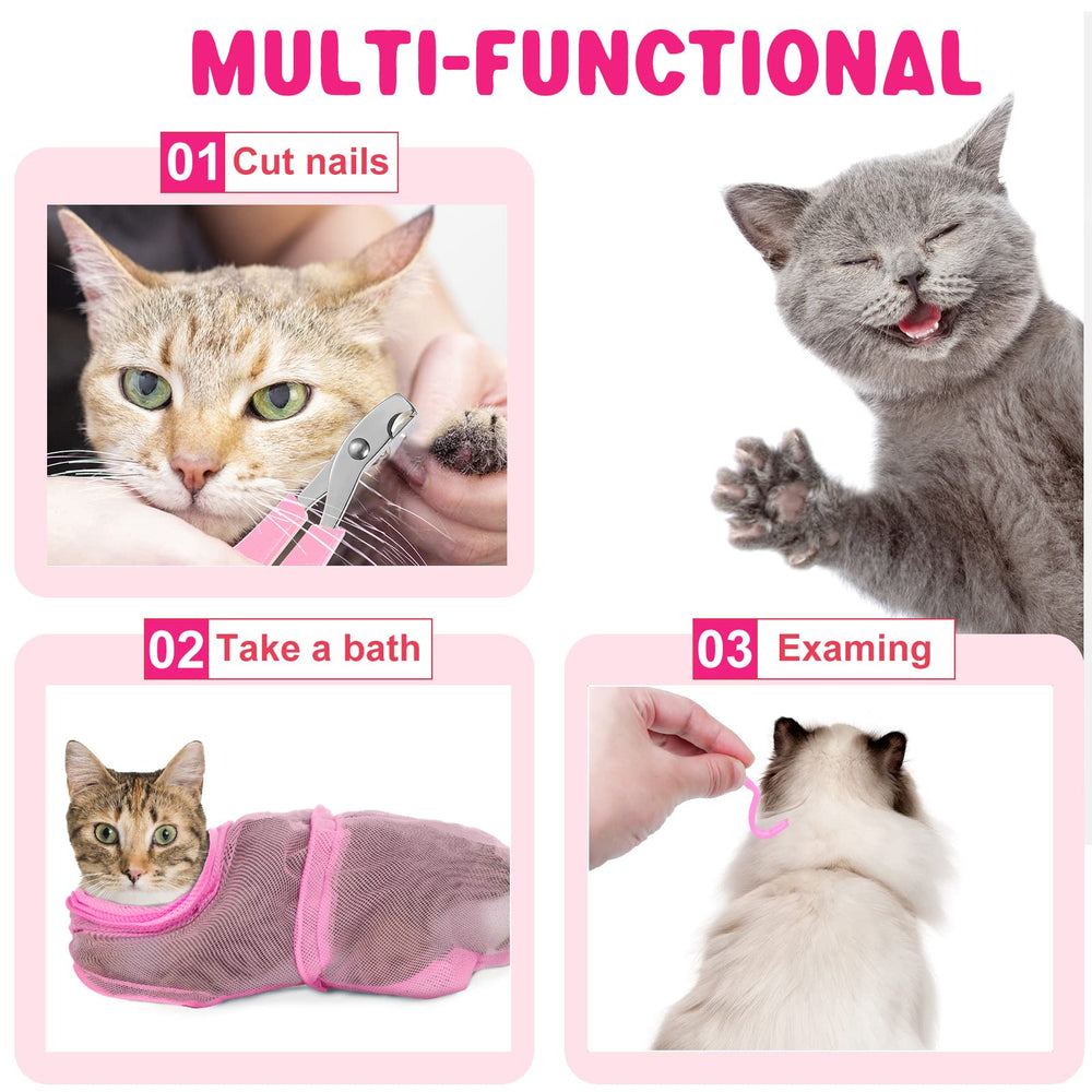 Kritkin sac de bain en usage sur chat lors du bain, limite mouvements et protège