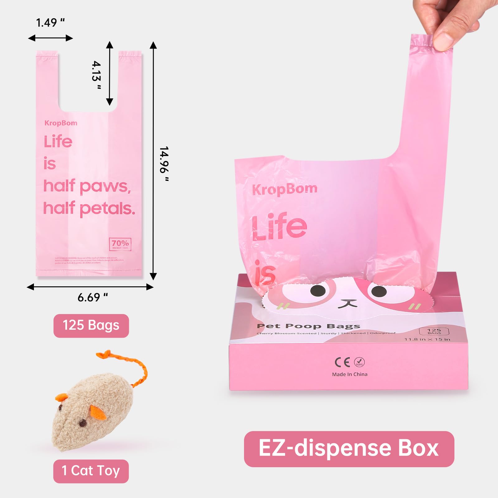 KropBom jouet surprise inclus, divertit le chat et ajoute de la valeur