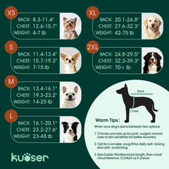 Kuoser chien en balade portant la combinaison pour liberté de mouvement