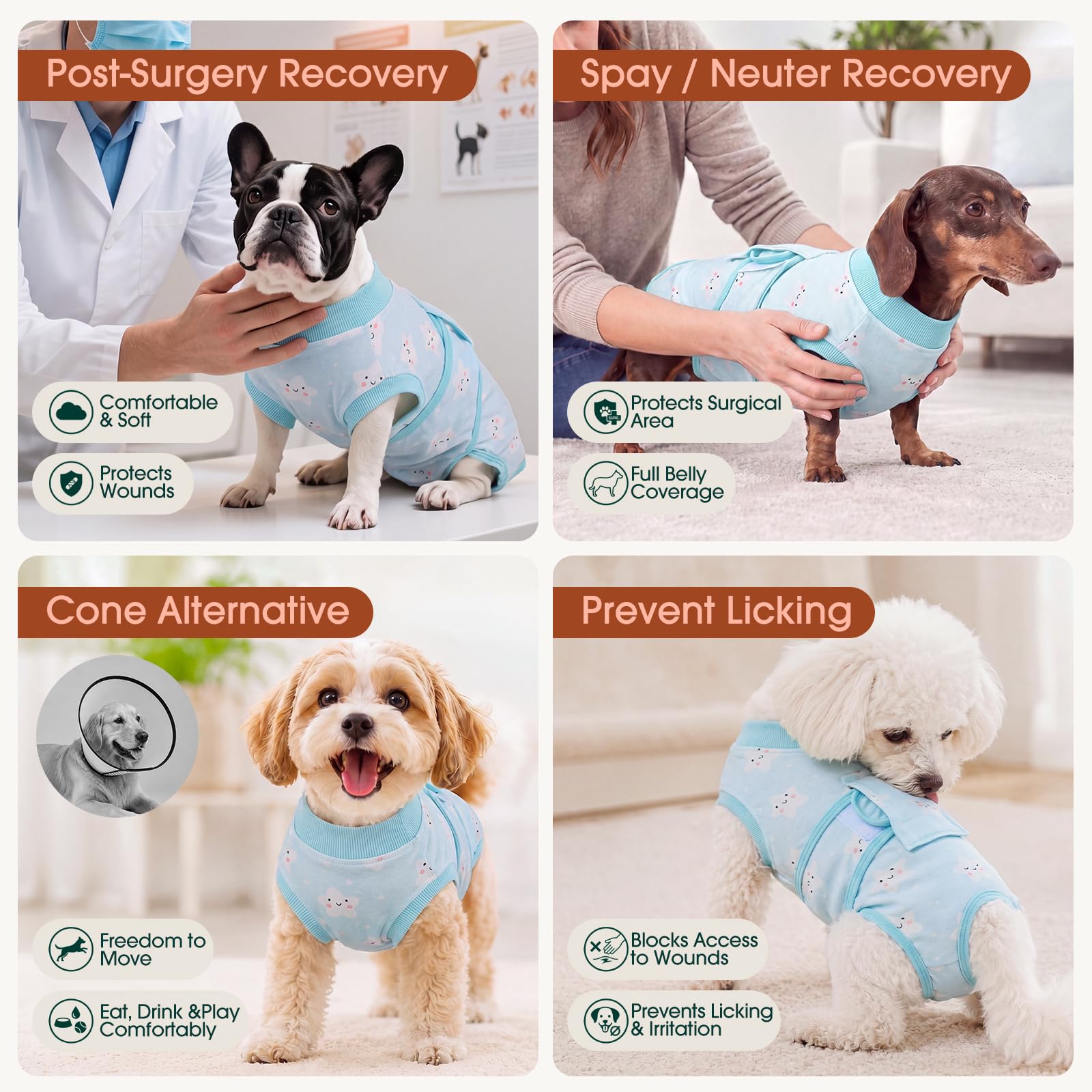Kuoser chien portant la tenue en intérieur pour confort quotidien