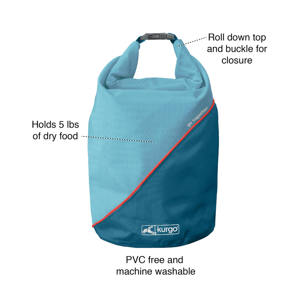 Kurgo Kibble Carrier fermeture roulante compressant les croquettes pour gain de place