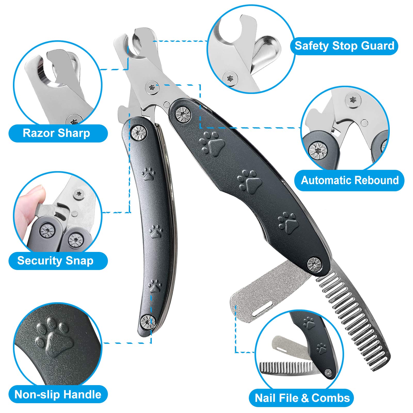 KXCDTECH OUTLE kit complet avec coupe-ongles, lime et peigne pour finition soignée
