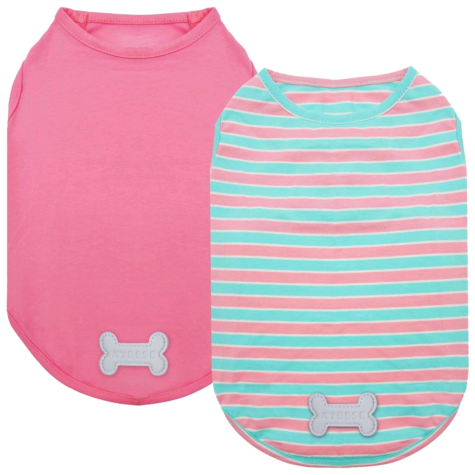 KYEESE tee-shirt rayé vue avant, confort élégant pour petit chien