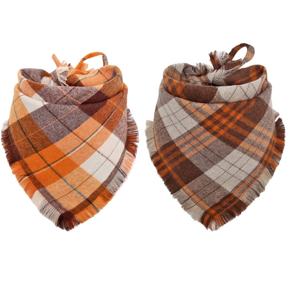 KZHAREEN bandana face avant montrant motifs tartan et lot de deux