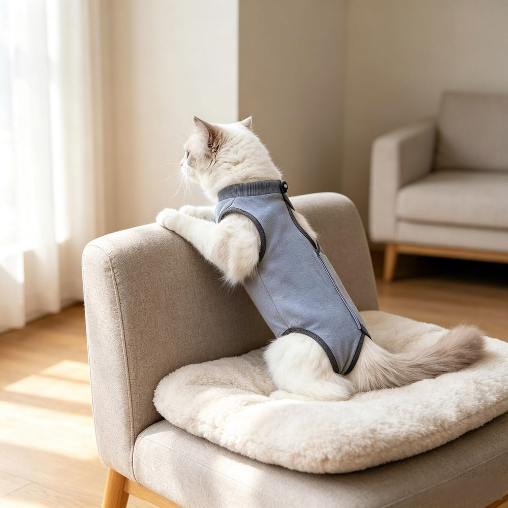 kzrfojy combinaison taille L portée par chat montrant coupe et ajustement