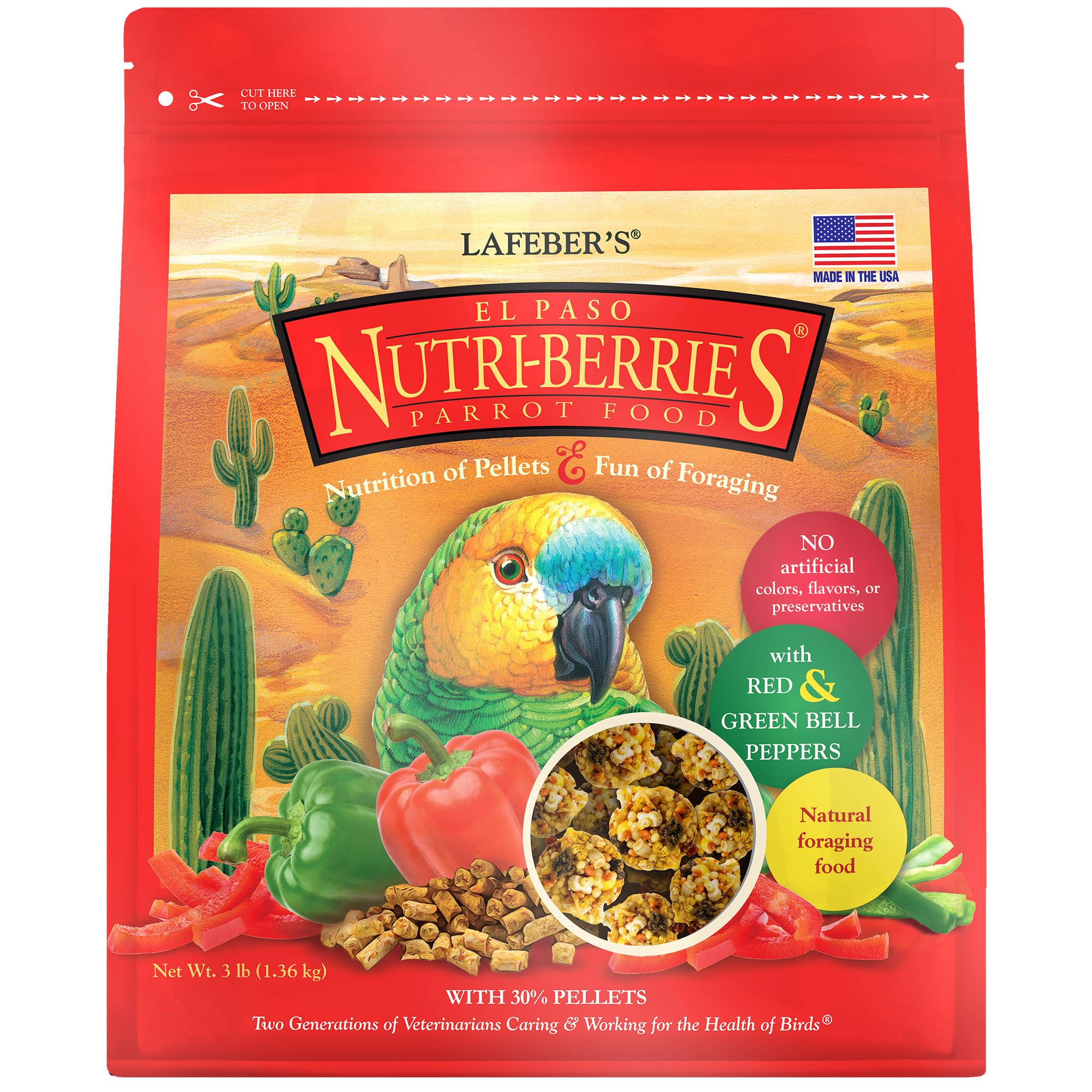 LAFEBER'S paquet El Paso Nutri-Berries montrant l'emballage et informations