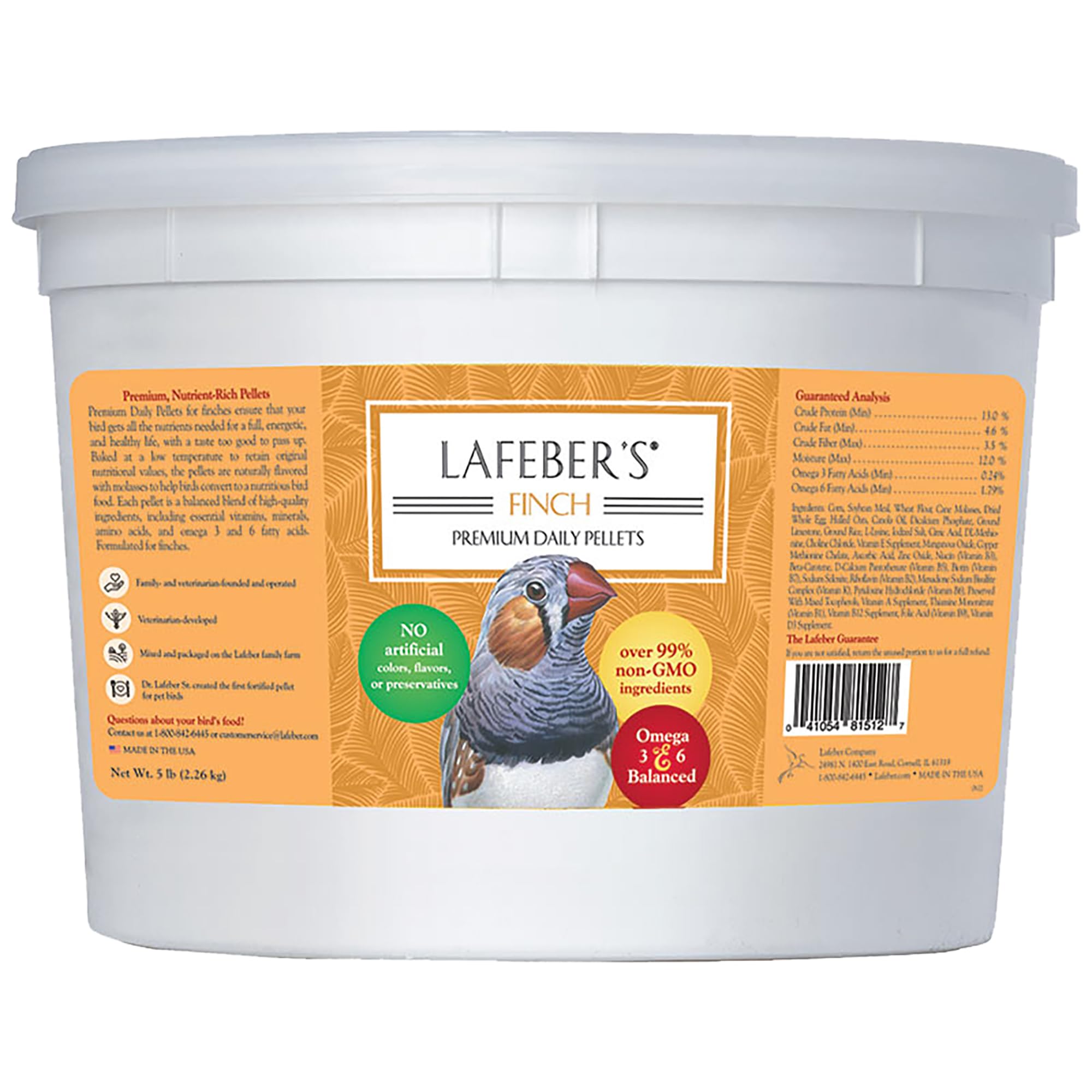 LAFEBER'S emballage 5 lb montrant le design et l'information produit bénéfice fraîcheur