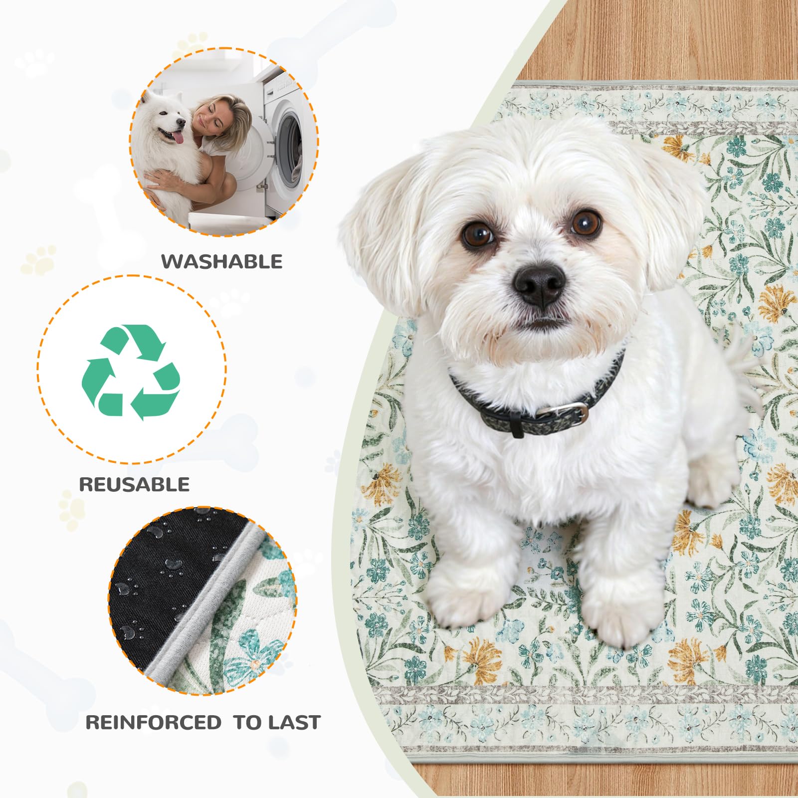 Lahome tapis placé dans une caisse pour l'entraînement des chiots confortable