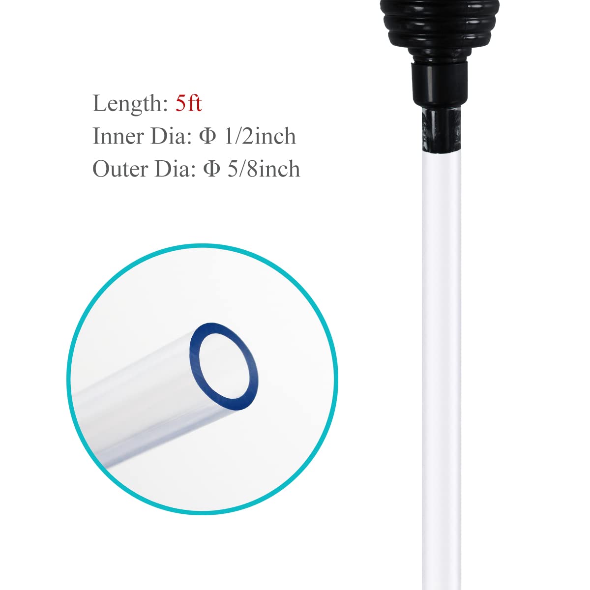 Laifoo tuyau transparent longueur 5ft pour contrôler le débit facilement