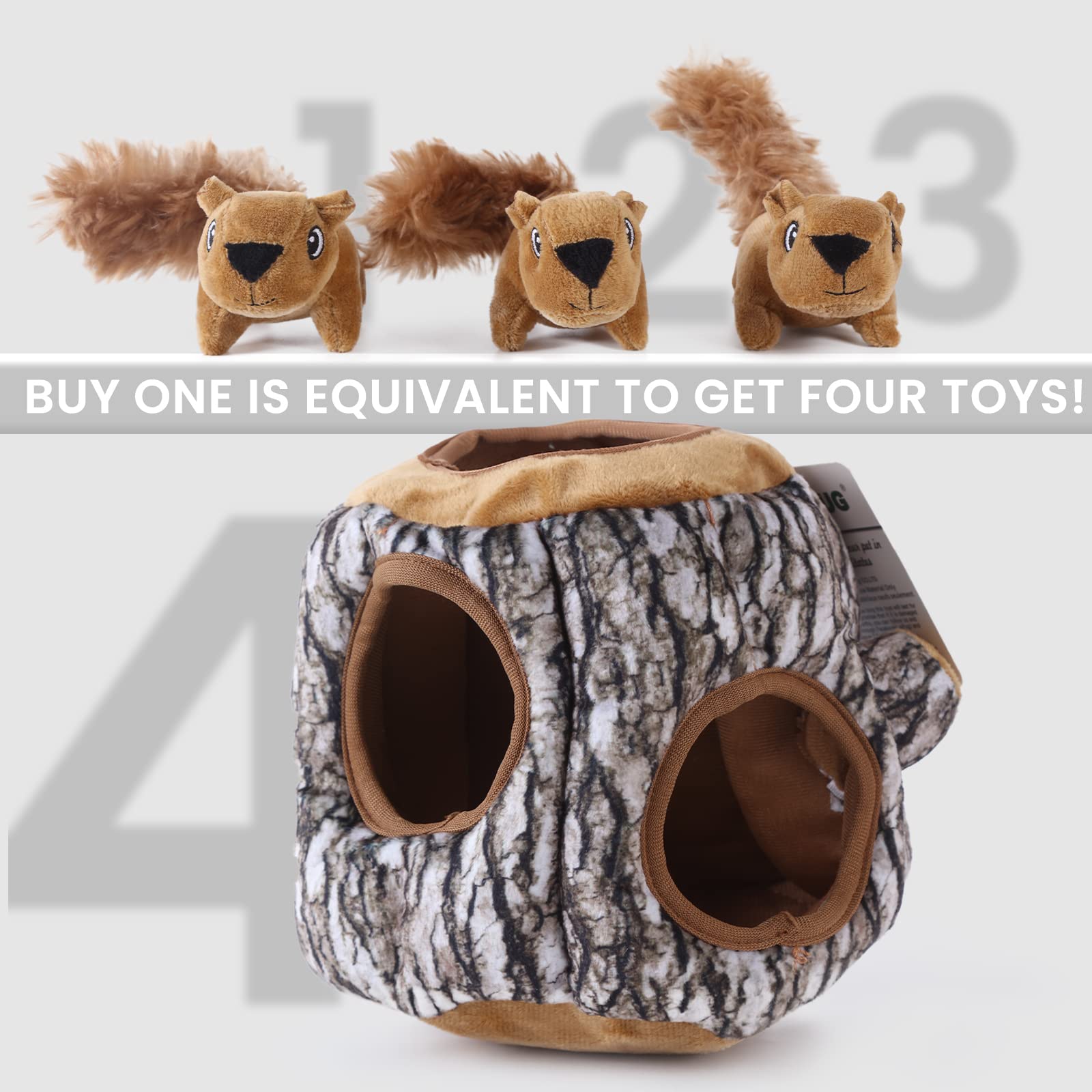 Laifug jeu en action avec chien extrayant écureuil, divertissement interactif