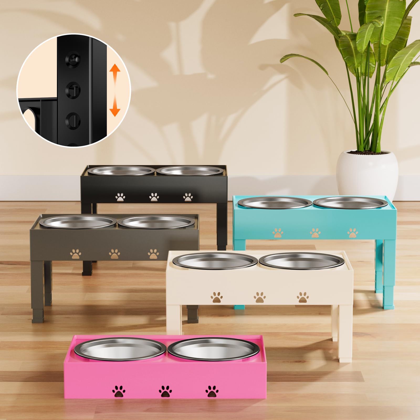 LAKIPETN scène lifestyle dans cuisine sur parquet montrant repas propre et sans bruit
