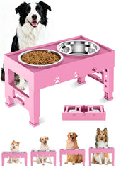 LAKIPETN support face avant montrant deux bols et design stable pour repas plus confortables