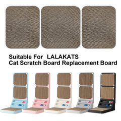 Tapis LALAKATS en cours d’installation sur griffoir en L montrant ajustement simple