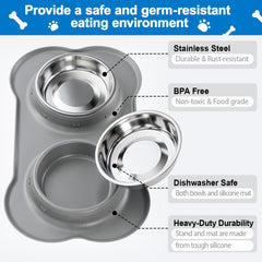 Langierspur gamelles en usage avec chiot mangeant confortablement