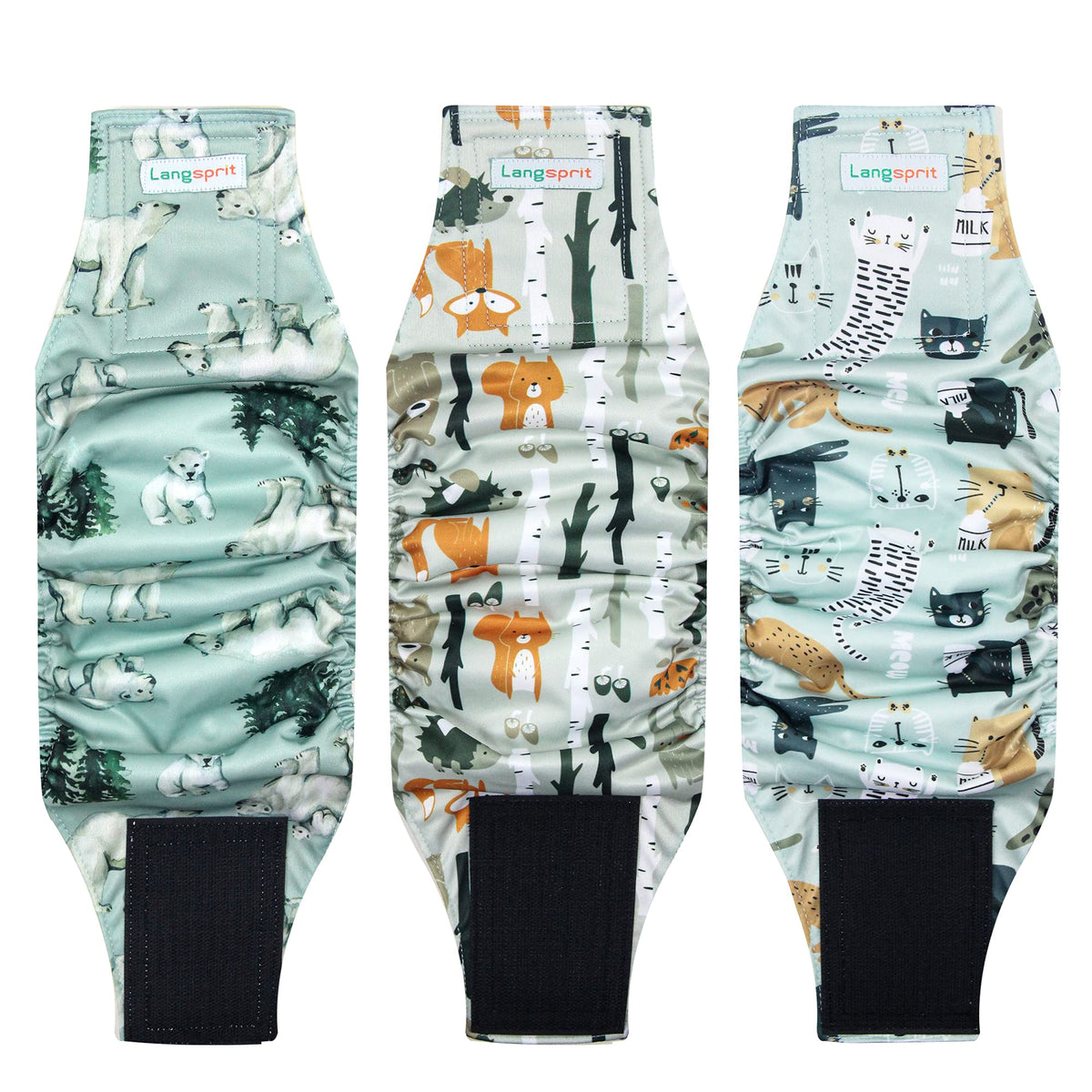 Langsprit bande abdominale face avant montrant l'attache velcro, protection durable