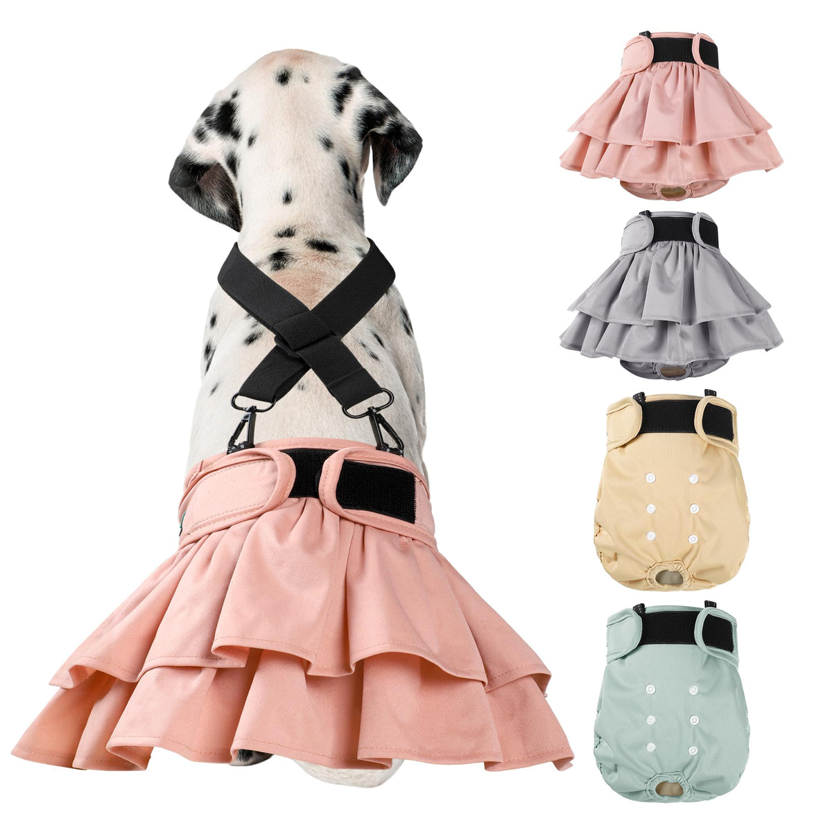 Langsprit face avant du lot de quatre culottes montrant les motifs et coupe confortable