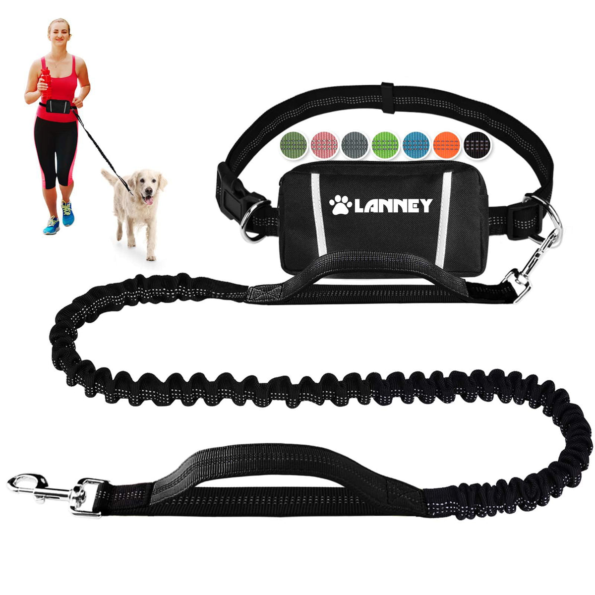 LANNEY ceinture face montrant la pochette et la sangle solide pour sorties mains libres