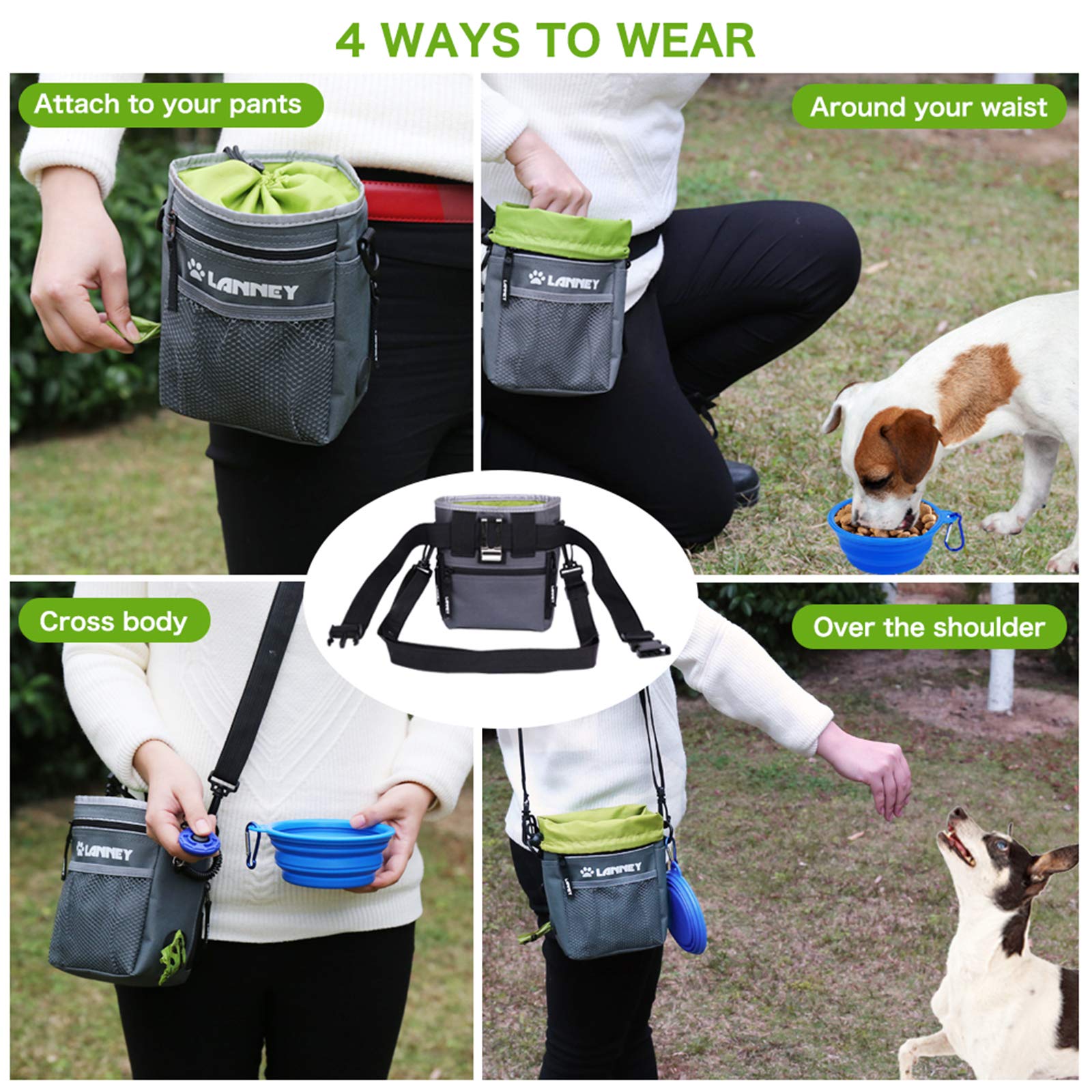 LANNEY sac porté en promenade montrant port bandoulière mains libres pratique