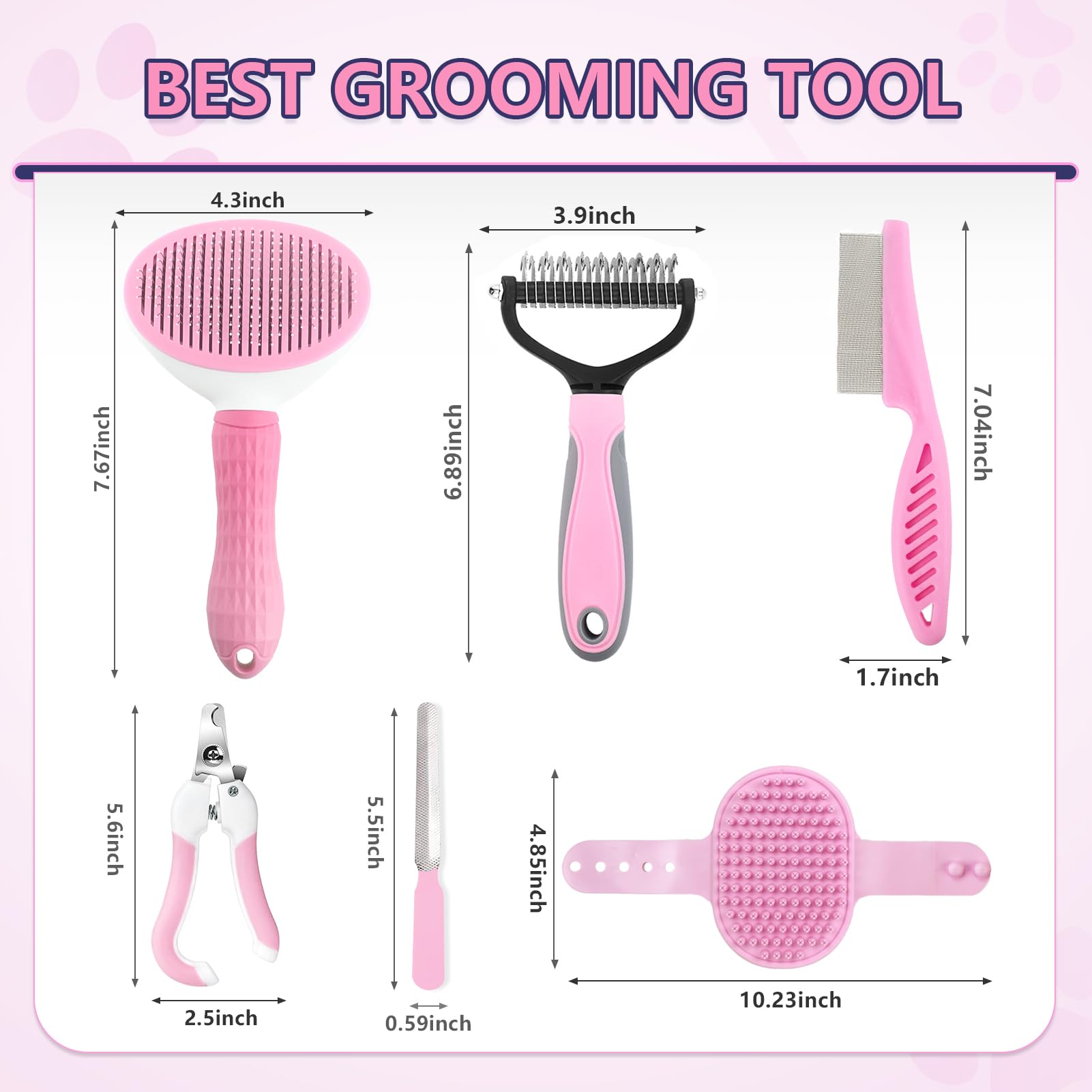 Lanswood brosse slicker en gros plan, enlève les poils morts sans irriter