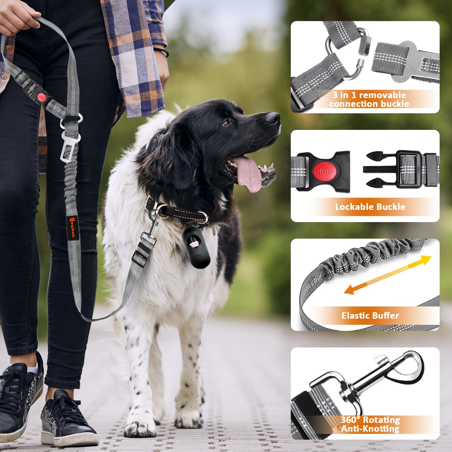 laqibak chien attaché en voiture, confort et liberté surveillée